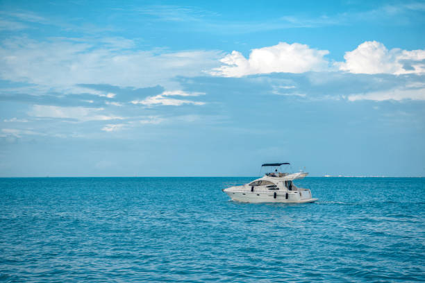 istock White yacht sails on the sea 698030154