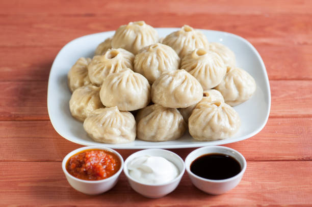 istock Buuza poza is a Buryat Mongolian national dish, paste packet 698031324