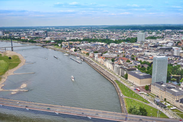 istock German city of Dusseldorf from above 698034674