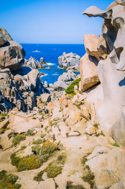 istock Path betweeen bizarre granite rock formations in Capo Testa, Sardinia, Italy 698034996