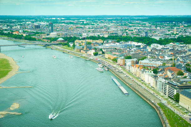 istock German city of Dusseldorf from above 698035226