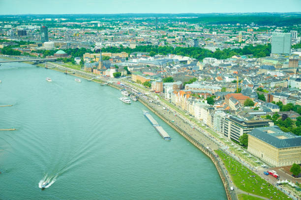 istock German city of Dusseldorf from above 698035302