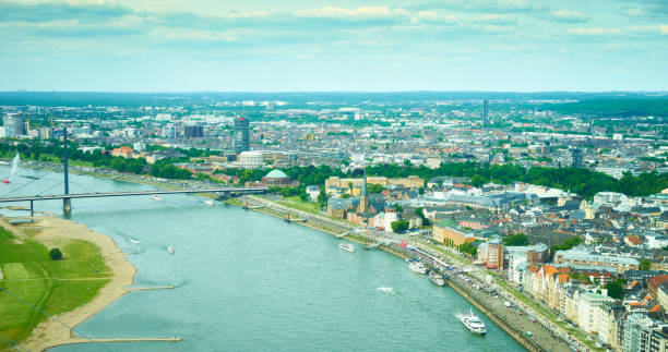 istock German city of Dusseldorf from above 698035320