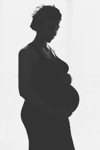 istock Pregnant woman standing against the window 698040276