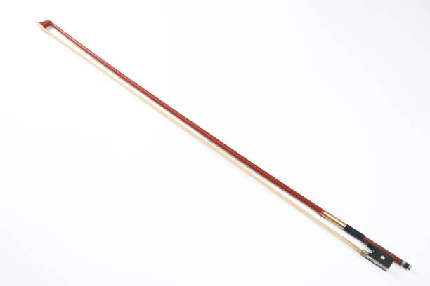 istock Wooden violin bow isolated on white background with copy space. 698040550