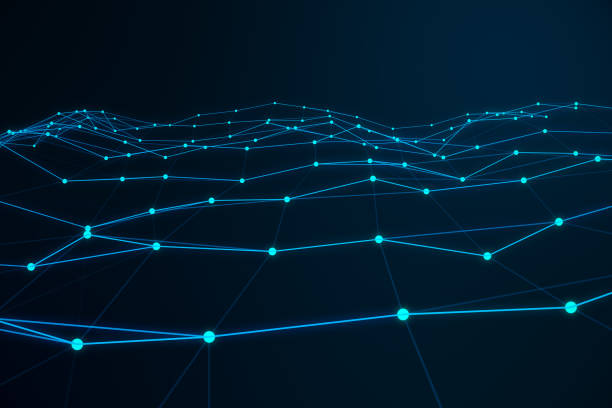 istock Abstract 3d rendering of chaotic structure. Light background with lines and spheres in empty space. Futuristic shape 698054702