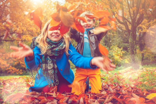 istock Mother and son outdoors in autumn 698058134