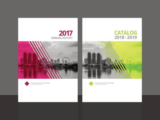 ilustrações de stock, clip art, desenhos animados e ícones de cover design for annual report and business catalog, magazine, flyer or booklet. brochure template layout. a4 cover vector eps-10 sample image with gradient mesh. - covering