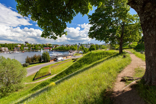 Lappeenranta, Finland - The lake in the center of the Lappeenranta. View from the fort. stock photo