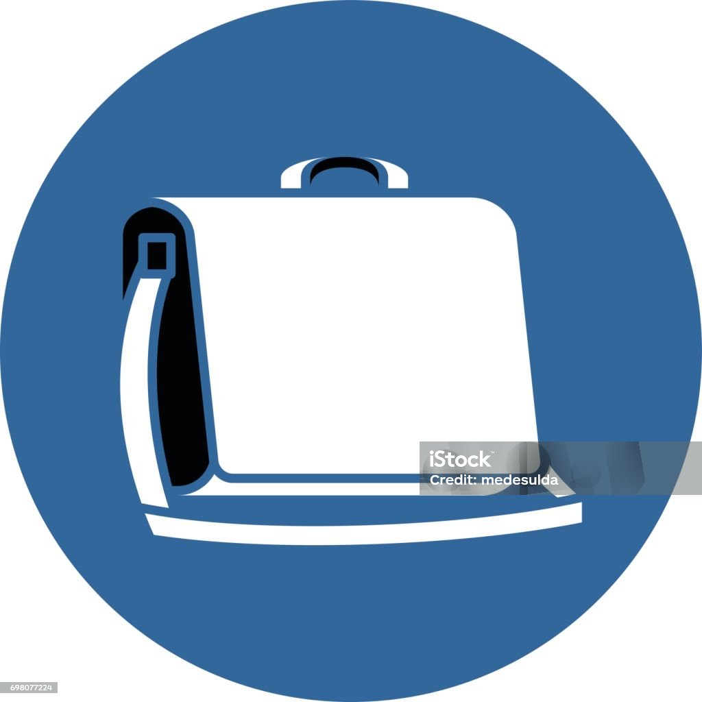 Messenger Messenger bag illustration in flat design. Bag stock vector