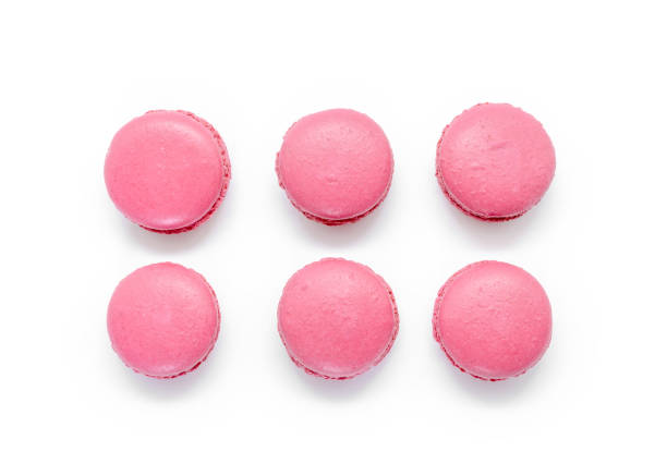 istock Sweet french macaroons on white background. 698088024