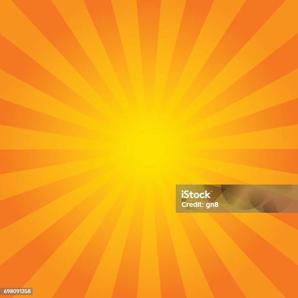 Bright Orange Rays Background Stock Illustration - Download Image Now - Orange Color, Sunbeam, Backgrounds