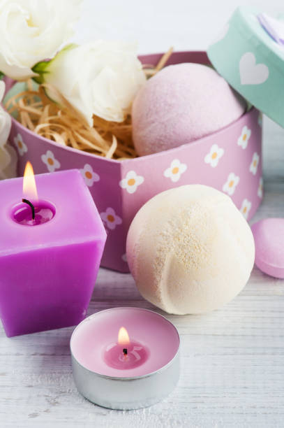 istock Arrangement of eustoma flowers in pot, pastel gift box 698106390