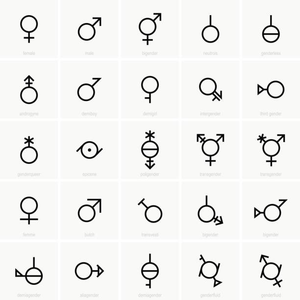 stockillustraties, clipart, cartoons en iconen met geslacht symbolen - transgender