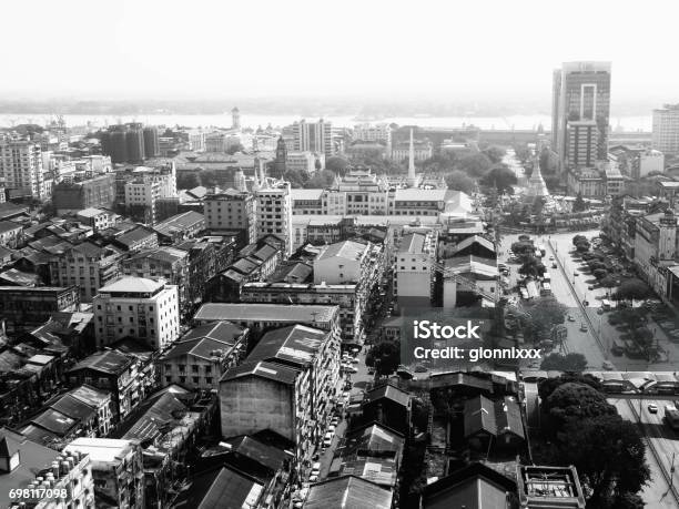 Yangon Cityscape Myanmar Stock Photo - Download Image Now - Street, Yangon, Asia