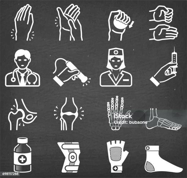 Arthritis Bones And Joints Pain Physical Theraphy Icon Set Stock Illustration - Download Image Now