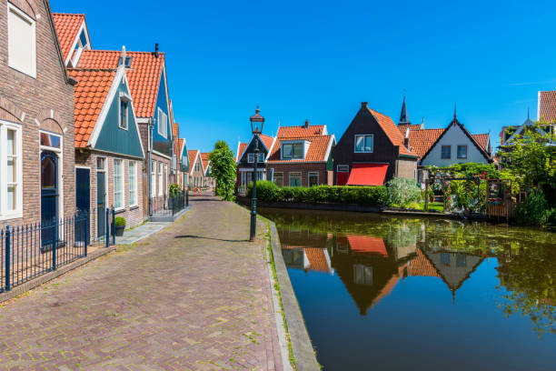 istock Street and Canal in Volendam Netherlands 698117344