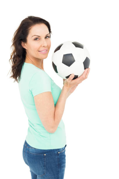 Female Soccer Woman Player in a fictional football stadium