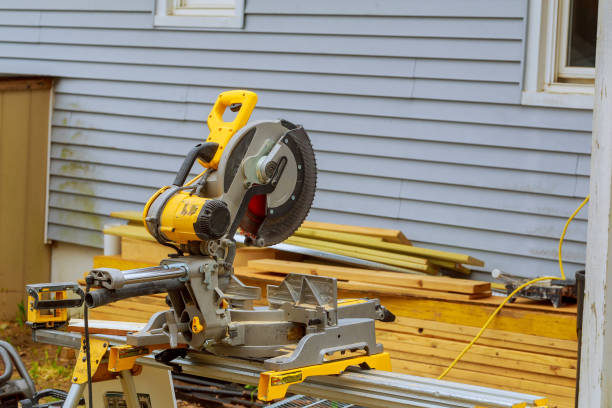 istock Circular saw cutting wooden plank blade concepts 698131222