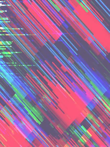 Vector illustration of Abstract bright background of many elements. Glitch effect.