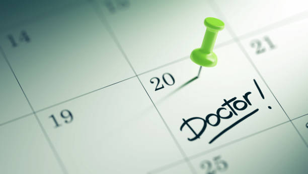 calendar concept - appointment reminder doctor calendar imagens e fotografias de stock