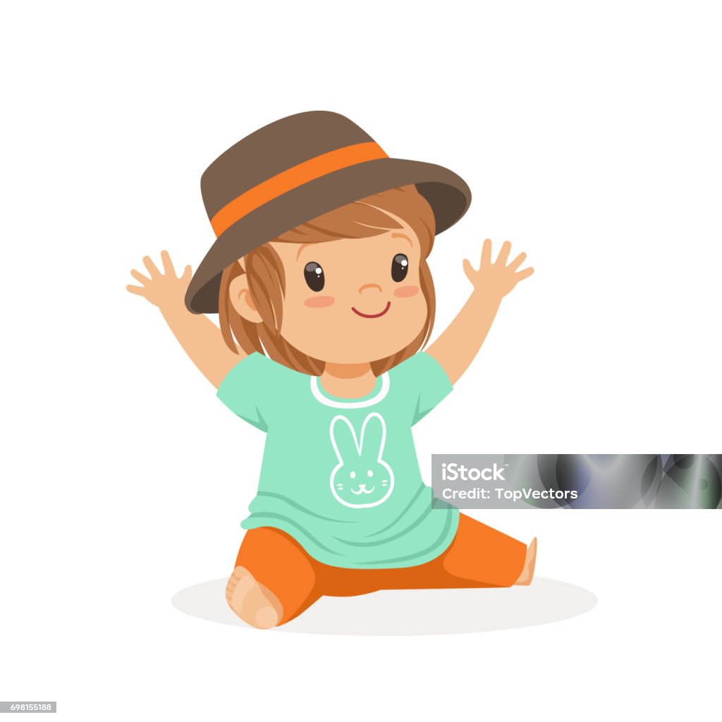 Cô Bé Dễ Thương Mặc Quần Áo Giản Dị Và Mũ Đen Đầy Màu Sắc Nhân Vật ...