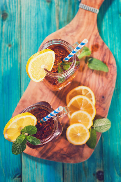 istock Ice Tea with Lemon and Mint in a Jar 698158652