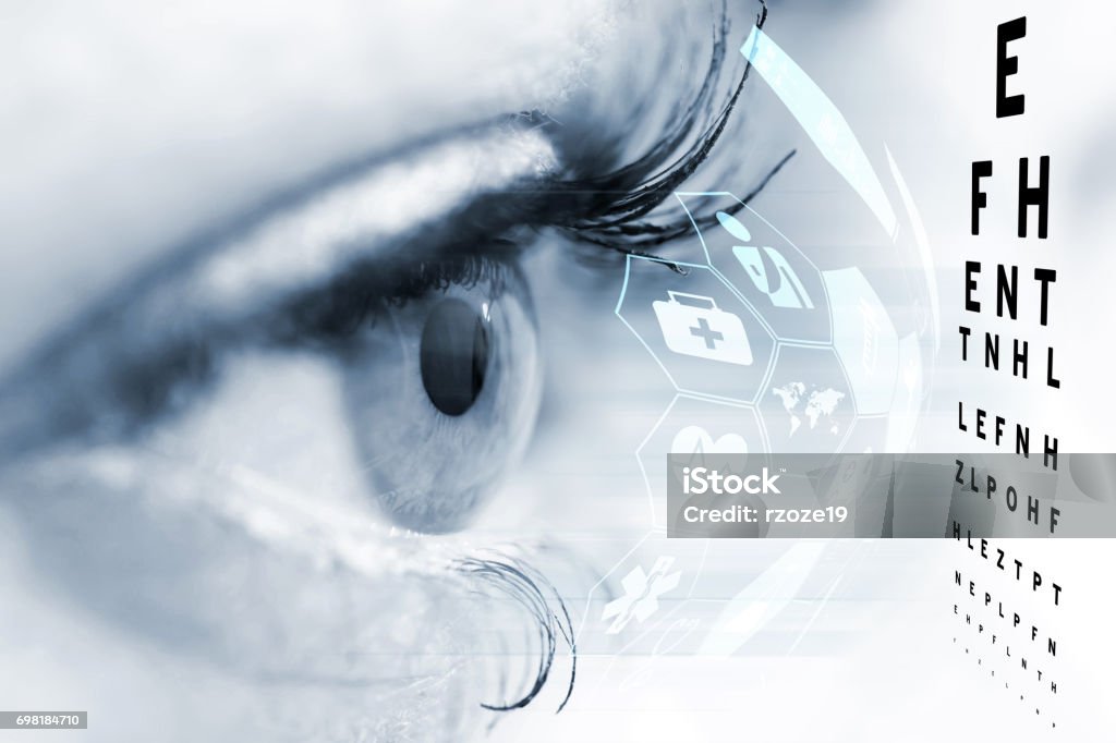 Ophthalmologist concept, checking eyesight with a visit to a specialist Optometry Stock Photo