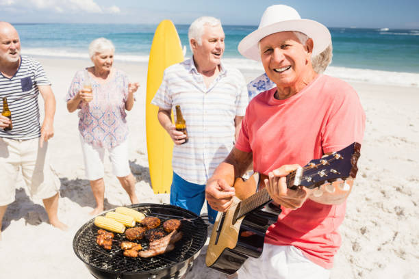 istock Senior friends having a barbecue 698195926