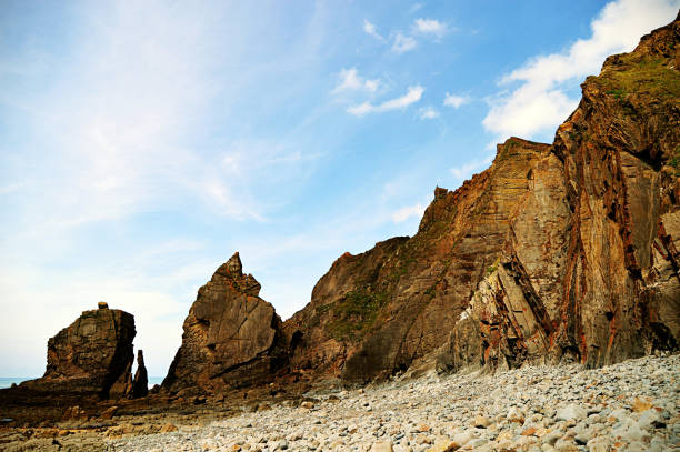 Beautiful, breathtaking and attractive rocks and mountain beaches with ocean in background in Cornwall, UK. Very suitable to use as wallpapers and backgrounds for nature lovers.