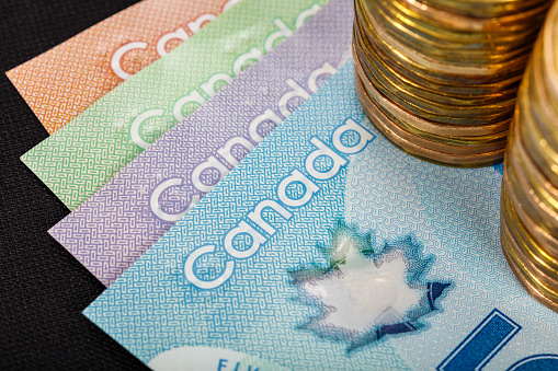 Moneda de papel canadiense photo