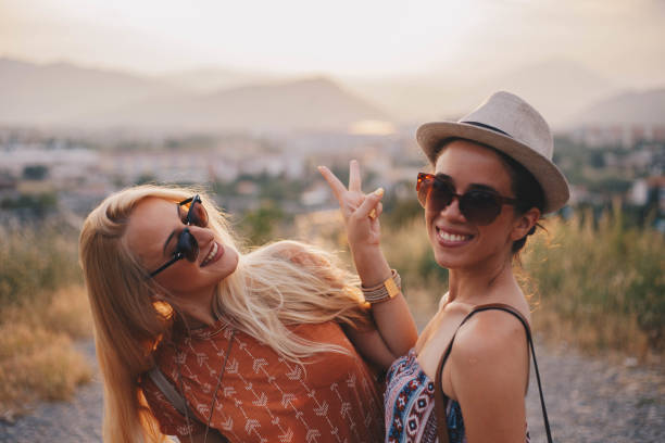 istock Two girl friends having awesome time 698211104