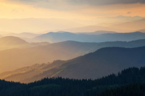 istock Hills lines during sunrise. Beautiful natural landscape 698217050