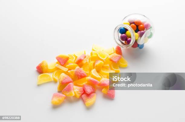 Candy Jar On White Stock Photo - Download Image Now - Bean, Black Color, Bright