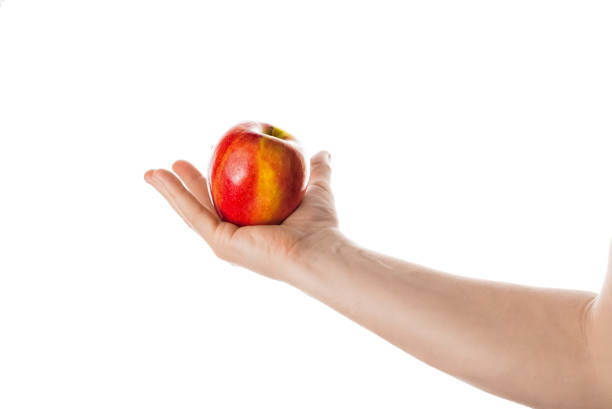 istock Apple. Male hand holding red apple. 698238818