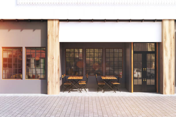 istock Gray cafe exterior, toned 698241466