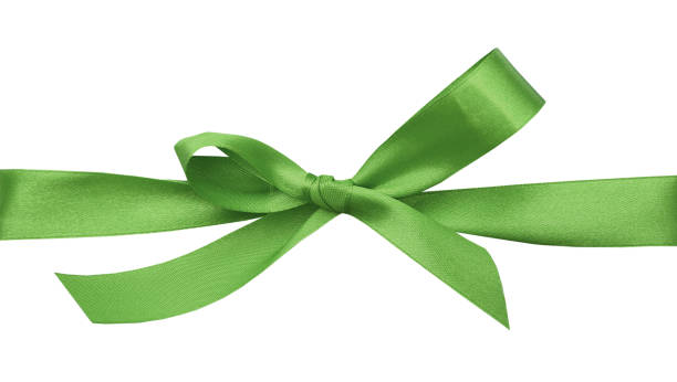 istock green wrapping ribbon (bow tied) on white background 698246824