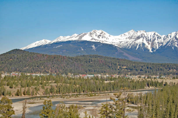 istock The Athabasca River near Jasper, Alberta and town 698264216