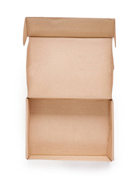 istock Open rough cardboard box. Isolated on white, clipping path included. 698279364