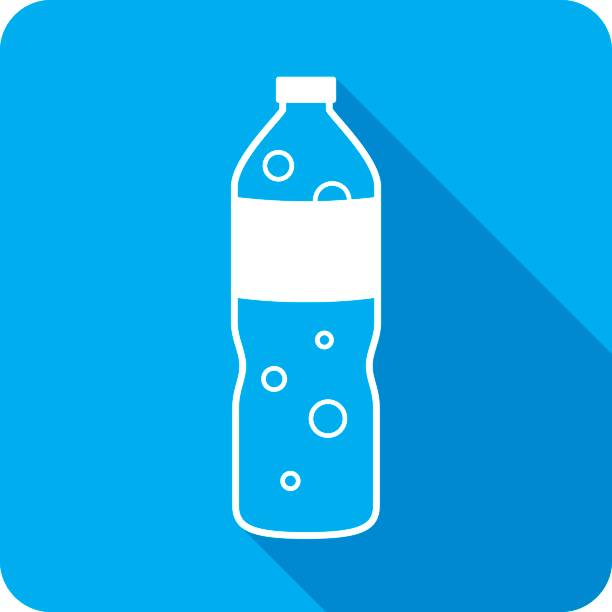 bildbanksillustrationer, clip art samt tecknat material och ikoner med kolsyrat vatten flaska ikonen siluett - water bottle cap