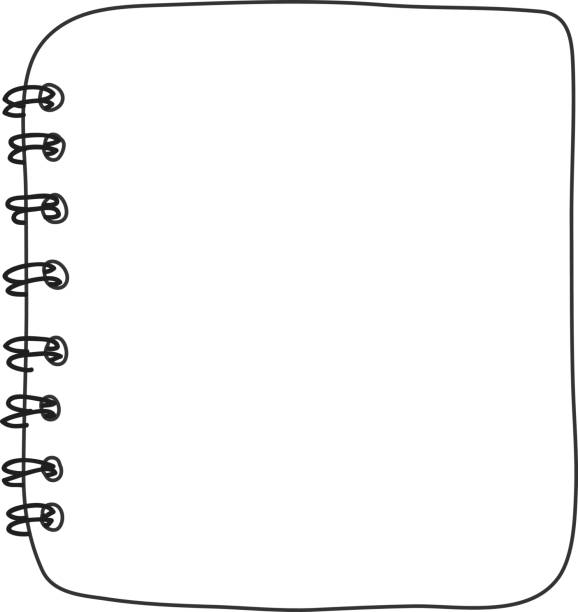 блокнот верхней зрения ручной нарисованной линии искусства вектор искусства иллюстрации - sketch pad stock illustrations