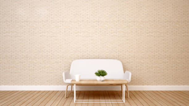 istock Living area in apartment or coffee shop - 3D Rendering 698327444