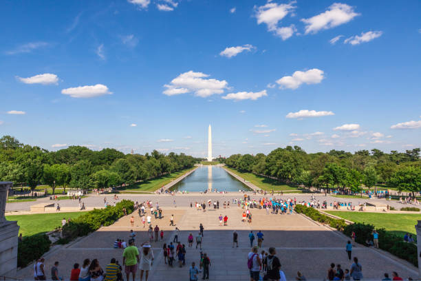 national mall - lincoln memorial washington dc people abraham lincoln stock-fotos und bilder