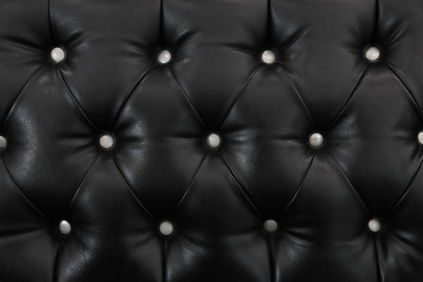 istock elegant black leather texture with white buttons for background and design 698350162