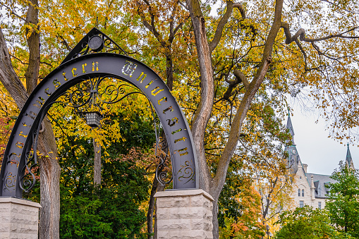 Evanston, USA - Oct 29, 2016: Based in Evanston, Illinois, Northwestern University is one of the top institutions in Midwest. Northwestern University is known as a very competitive school to get into. For 2017, the acceptance rate is projected around 10 percent.