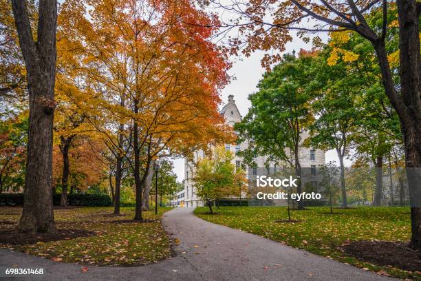 Northwestern University Campus Stock Photo - Download Image Now - Northwestern University, Private School Education, Building Exterior