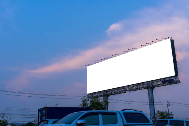 istock Blank billboard at twilight time ready for new advertisement 698417626