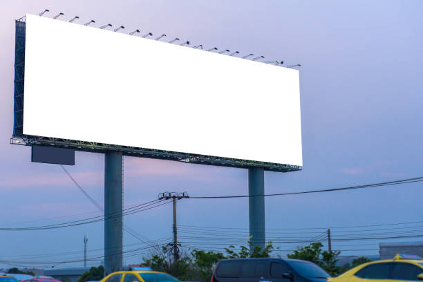 istock Blank billboard at twilight time ready for new advertisement 698426474