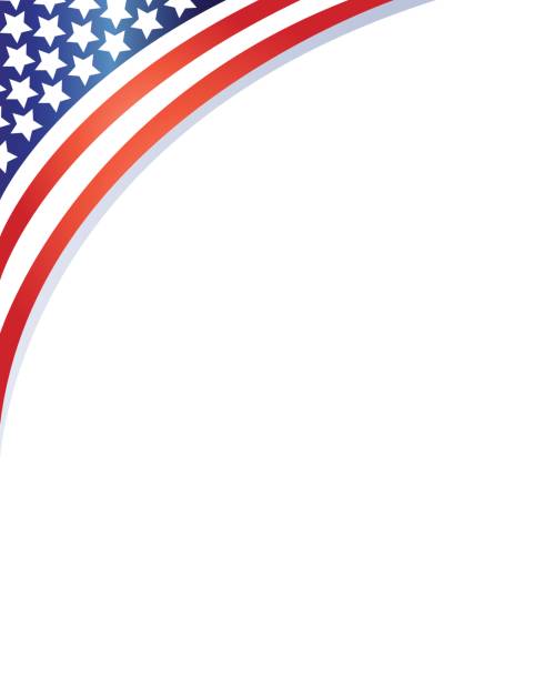 illustrazioni stock, clip art, cartoni animati e icone di tendenza di cornice d'angolo bandiera americana - fourth of july patriotism american flag frame