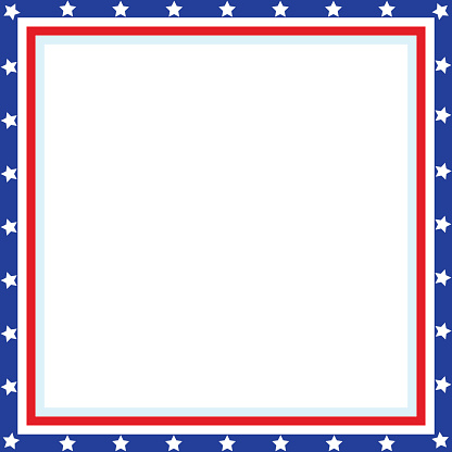 American patriotic square frame with blank space for your images and text.